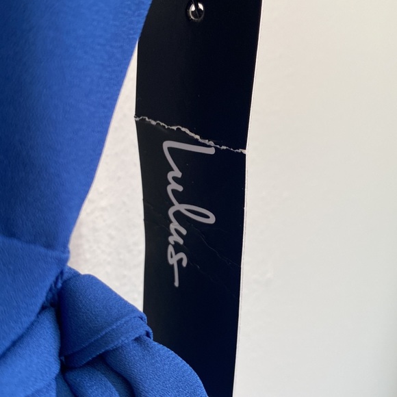 Lulus Manhattan Moment Blue Wrap Ruffled Midi Dress - Picture 9 of 9